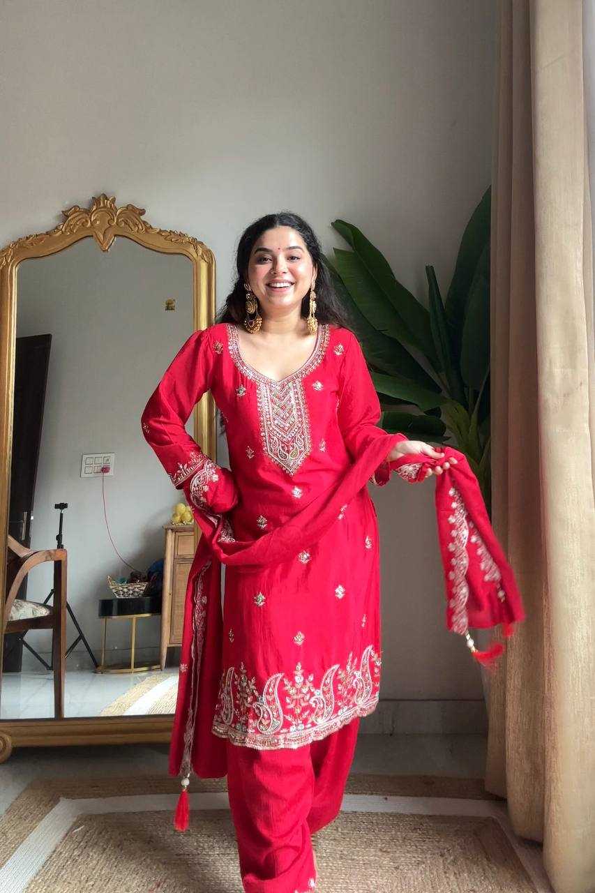 Chinon Embroidery Salwar Suit